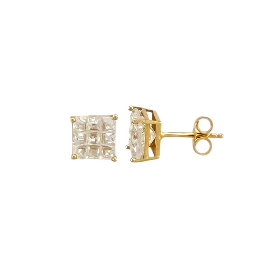 Square Zirconia Stud Earrings