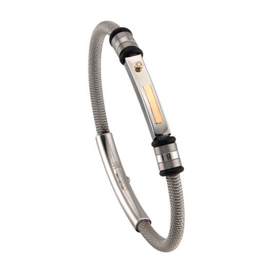 Stainless Steel Diamond & Gold Bracelet