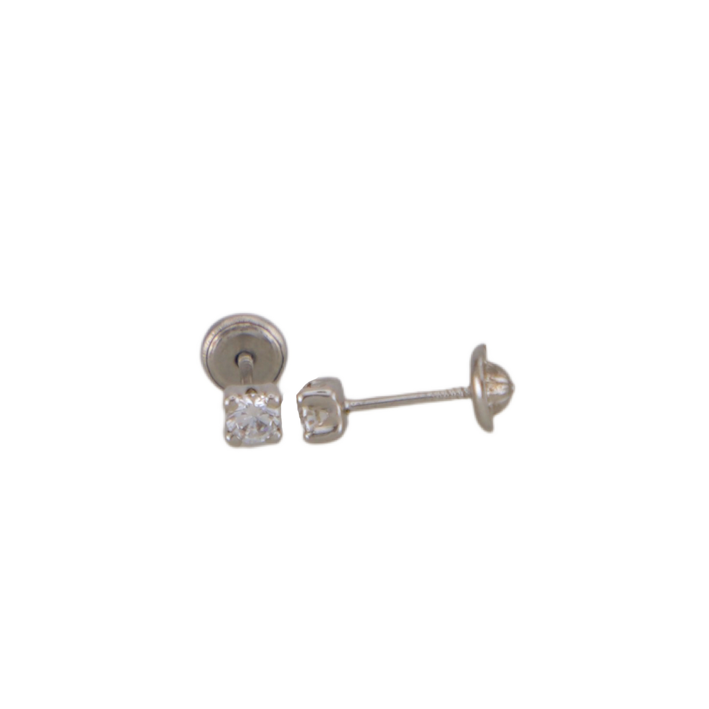 White Gold Point of Light Stud Earrings