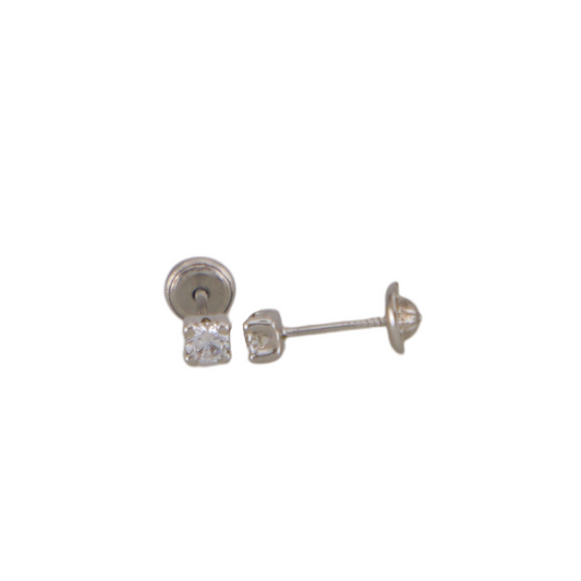 White Gold Point of Light Stud Earrings