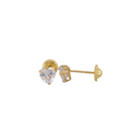 Zirconia Heart Stud Earrings