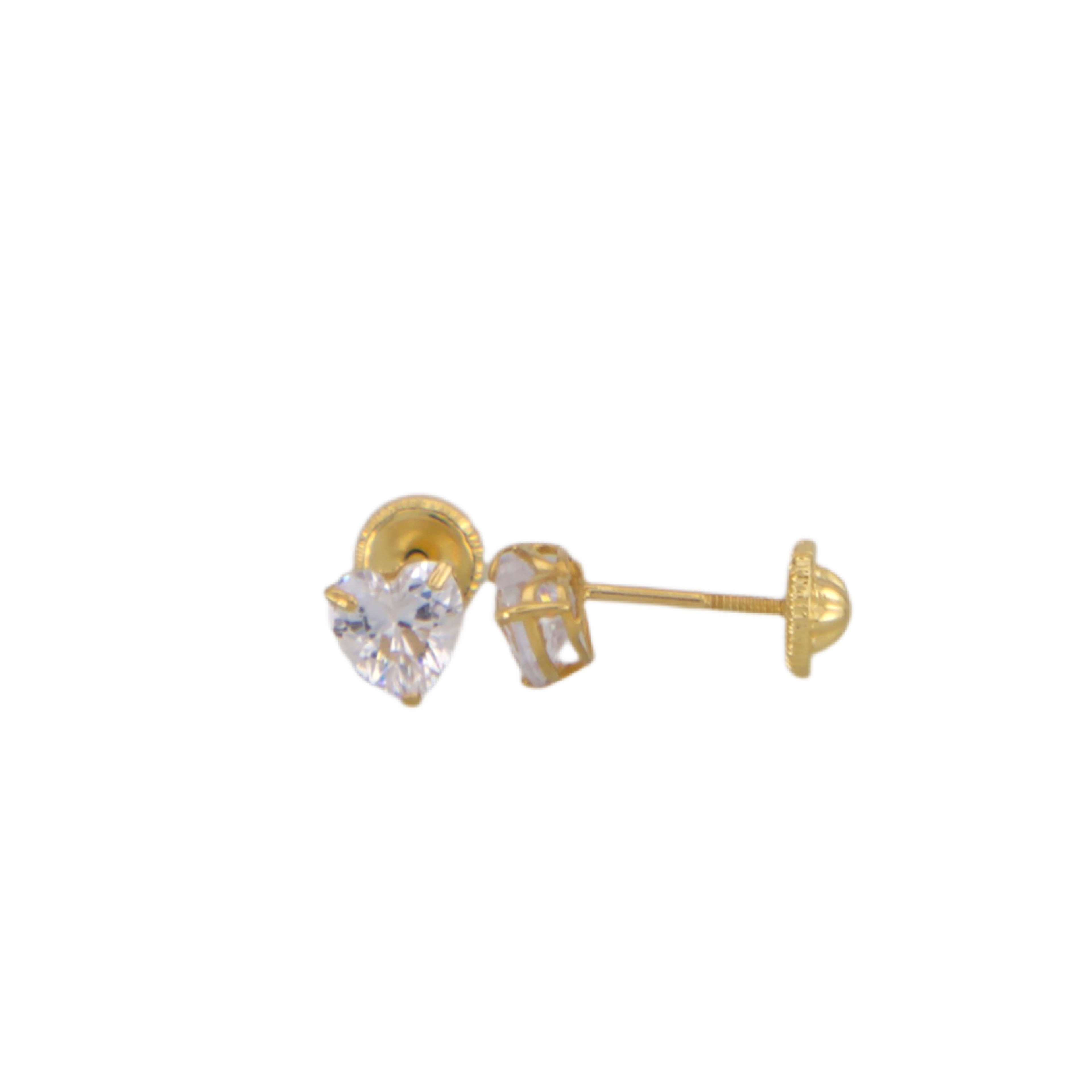 Zirconia Heart Stud Earrings