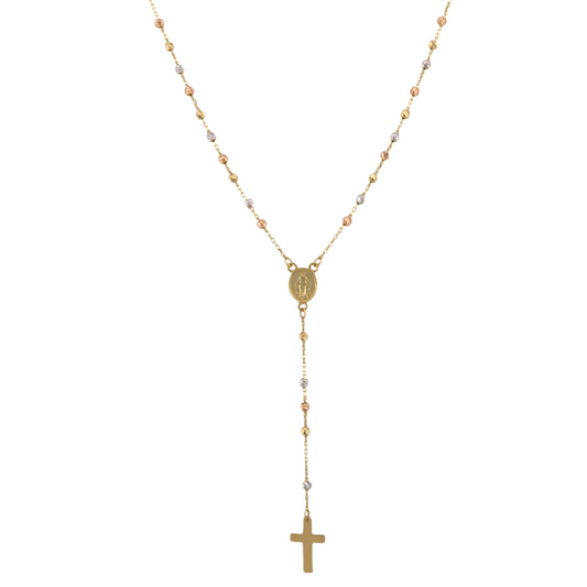 Three Colors Diamond Cut Rosary Chain