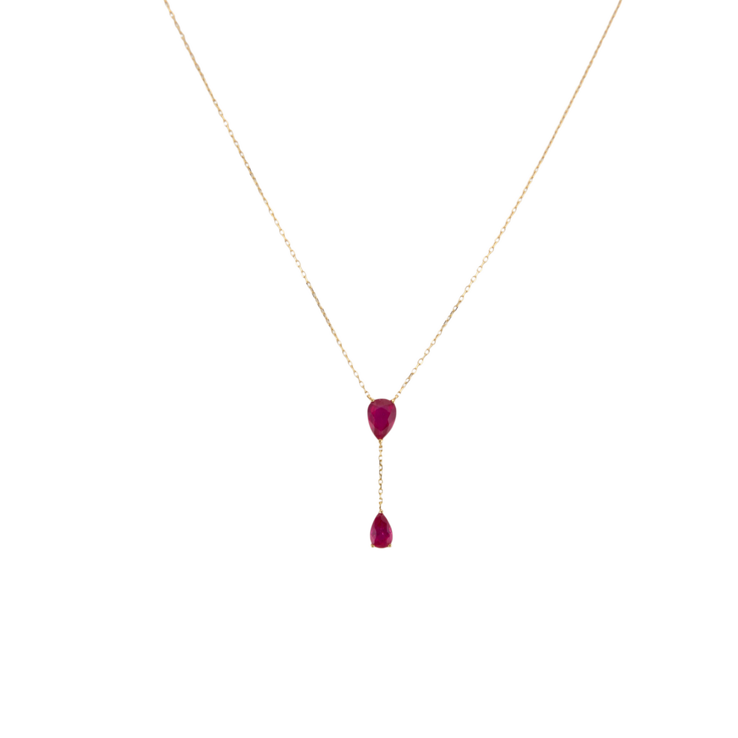 Two Drops Ruby Necklace