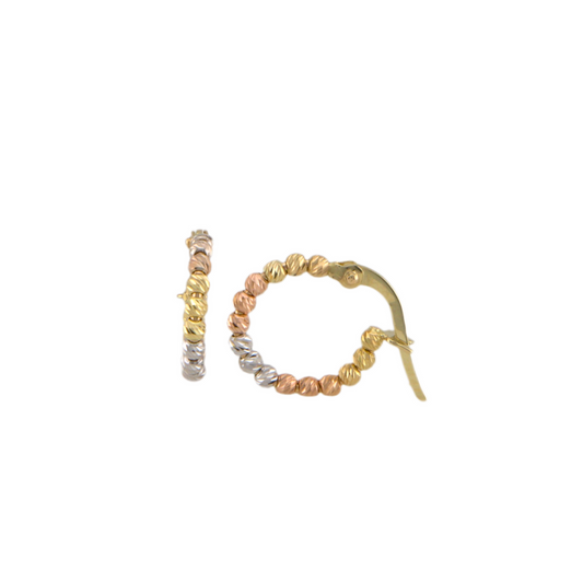 Three Colors Balls Hoops Earrings