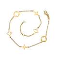 Three Colors Gold Anklet