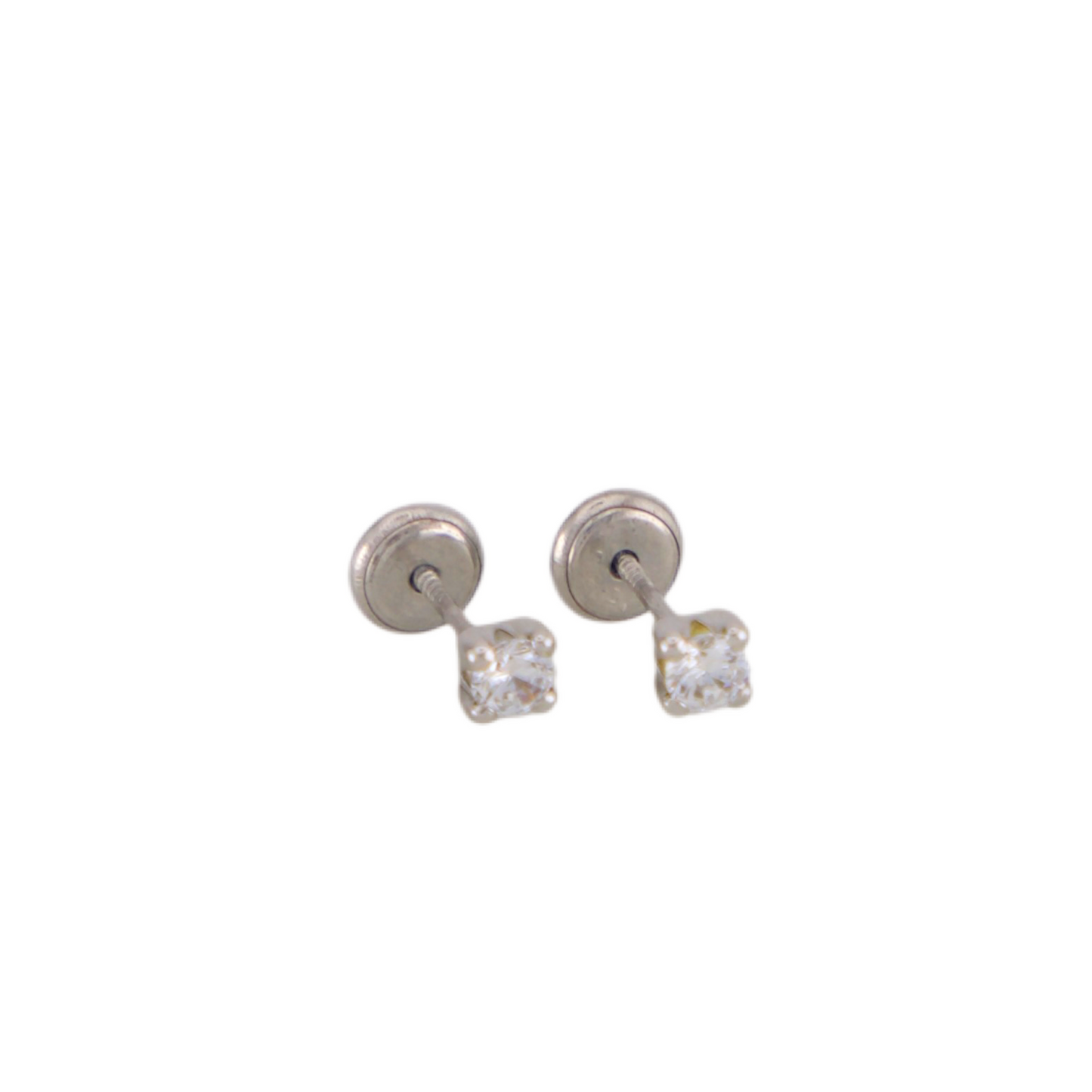 White Gold Point of Light Stud Earrings