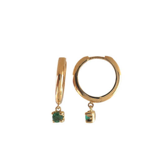 Emerald Huggie Earrings