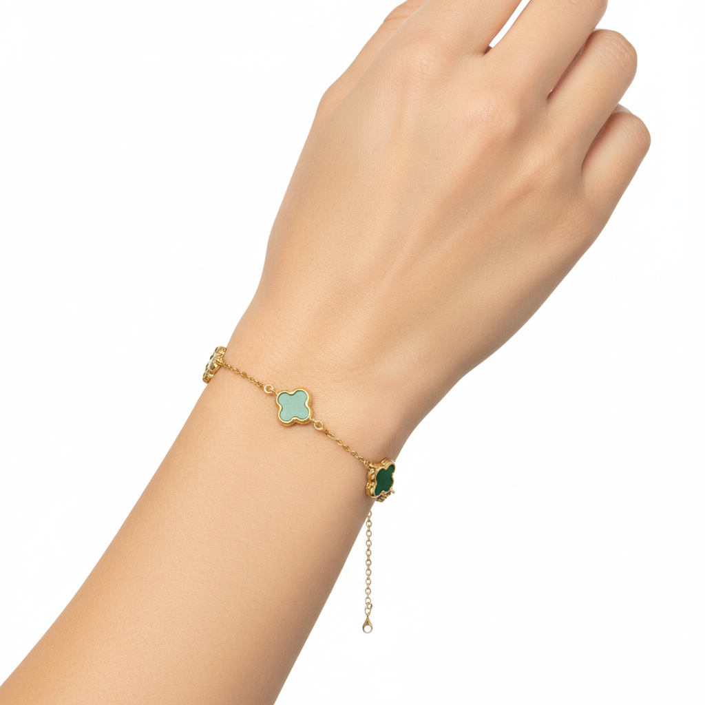 Green & Gold Trevol Bracelet