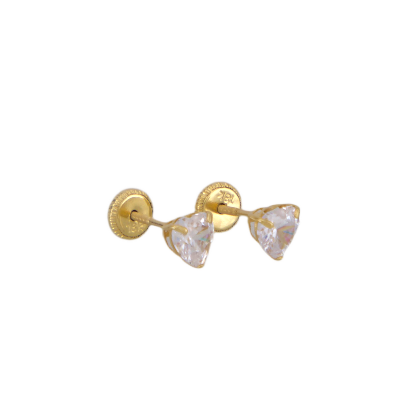 Zirconia Heart Stud Earrings