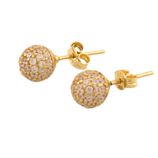 Globe with Zirconia Stud Earrings