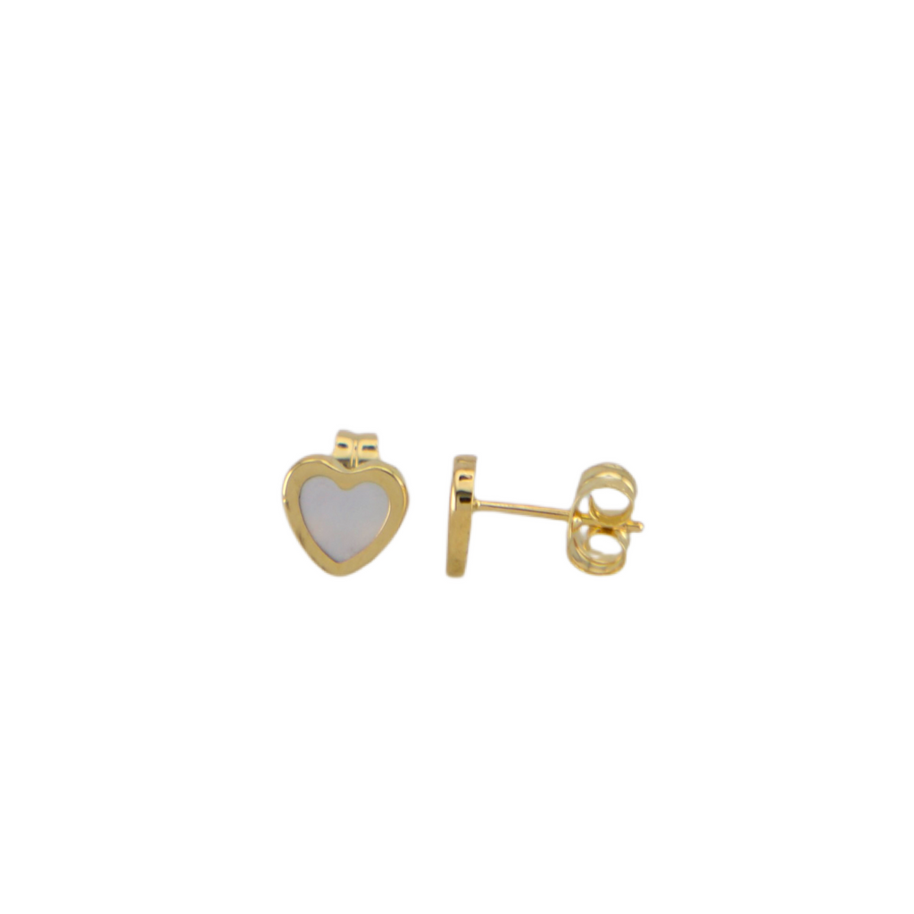 White Heart Stud Earrings
