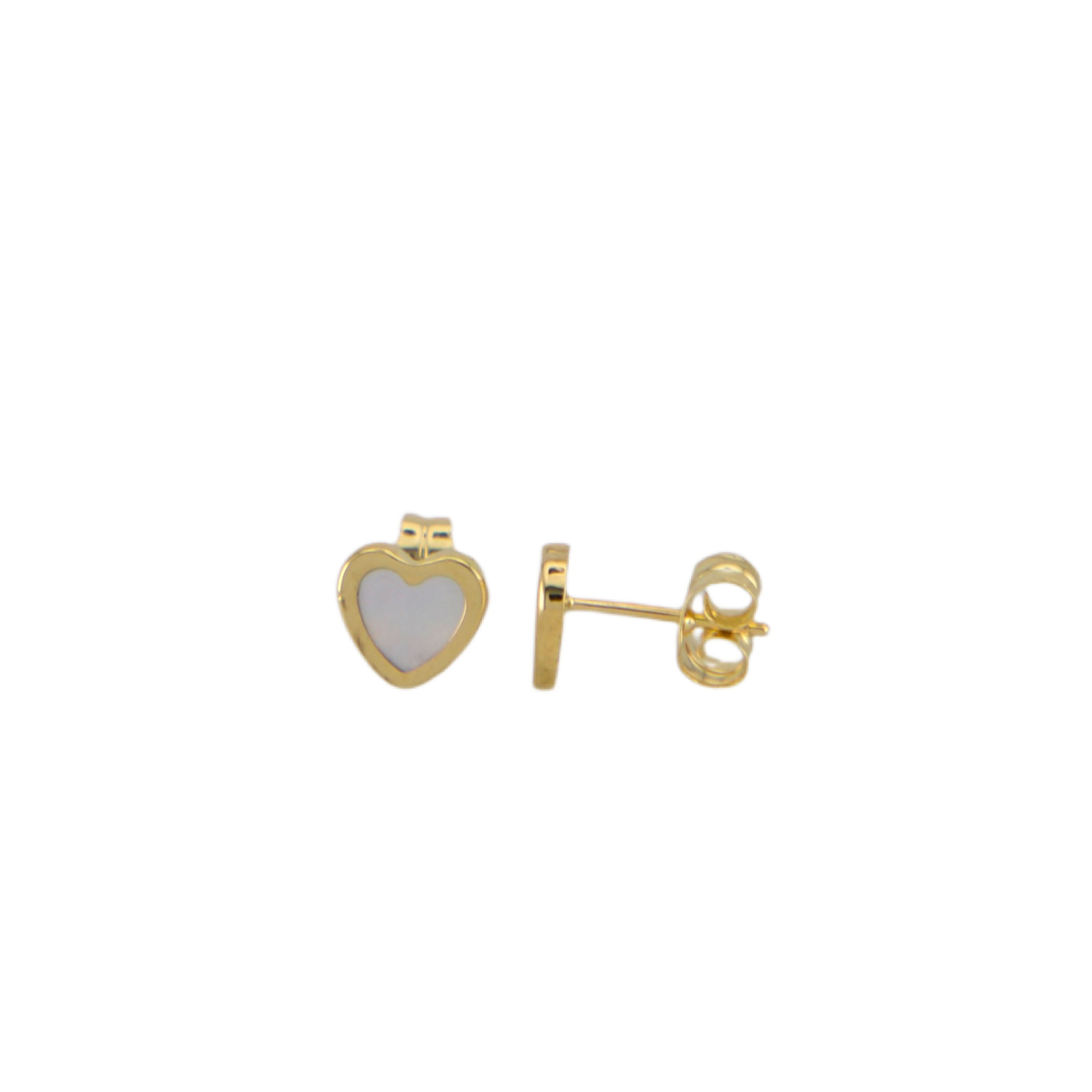 White Heart Stud Earrings