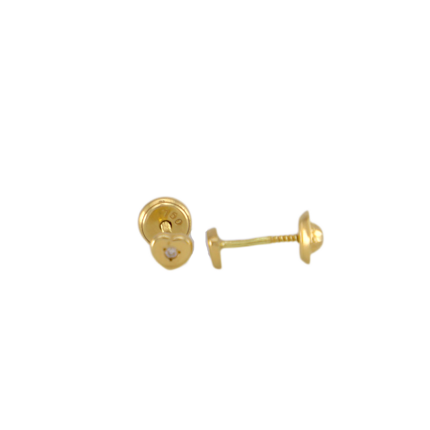 Diamond Heart Stud Earrings