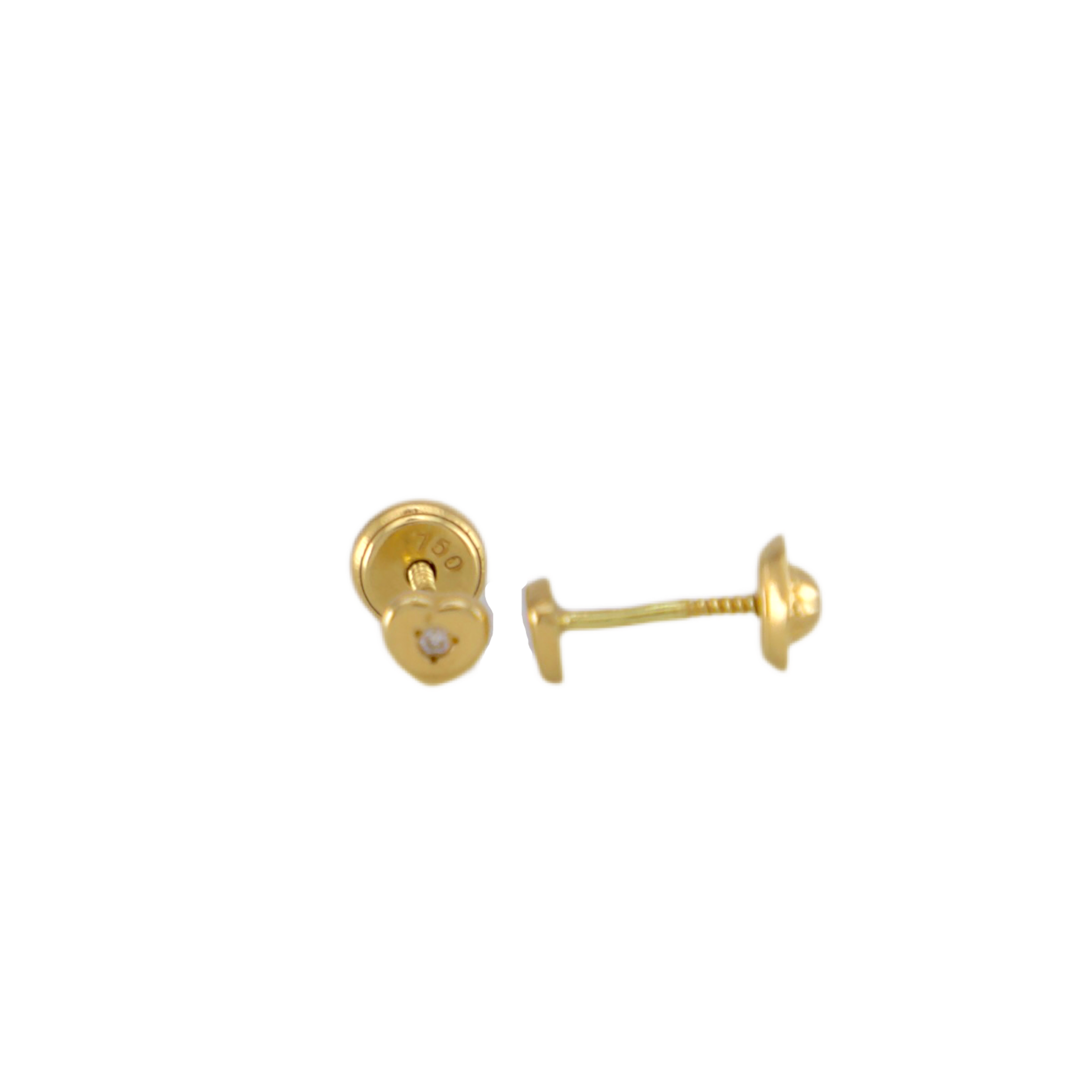 Diamond Heart Stud Earrings