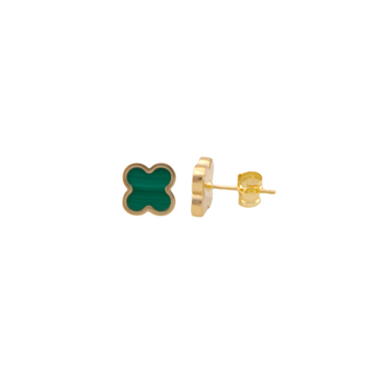 Green Trevol Stud Earrings