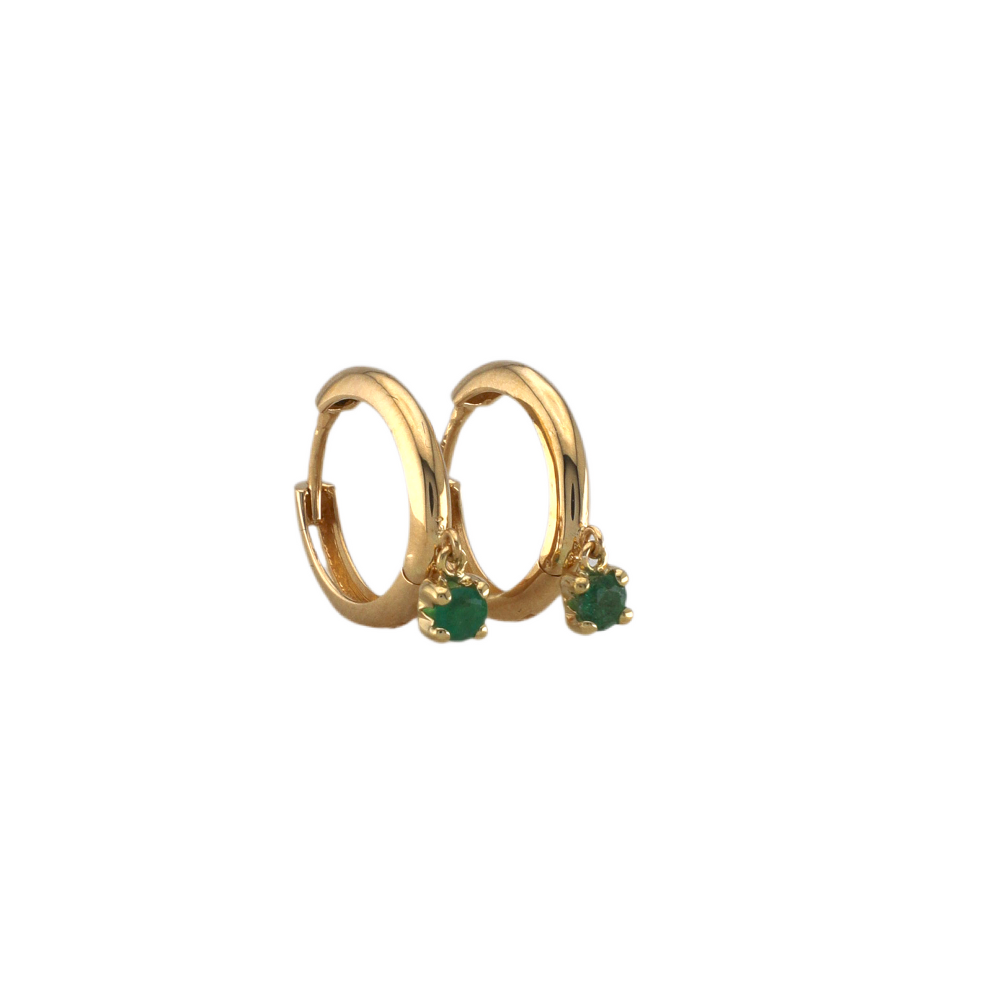 Emerald Huggie Earrings