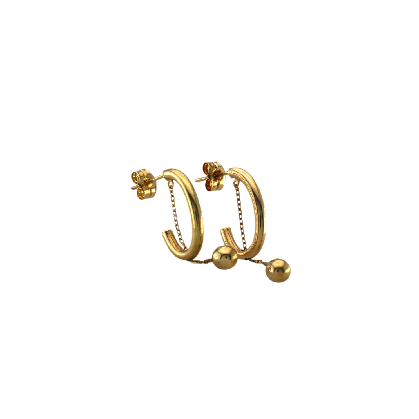 Gold Fancy Hoops Earrings