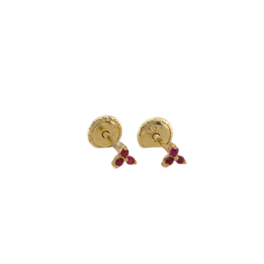 Ruby Triangle Stud Earrings