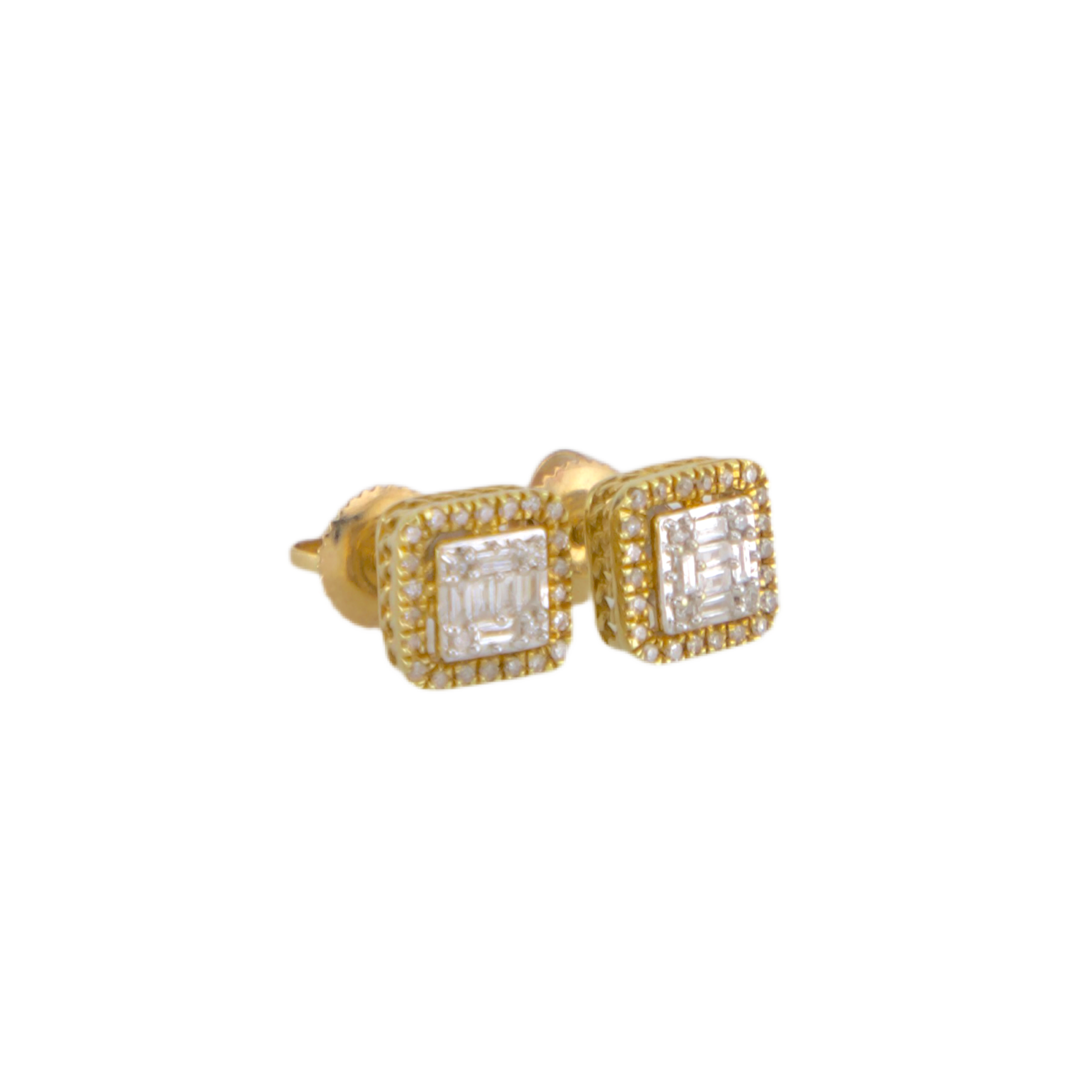 Square Diamond Stud Earrings