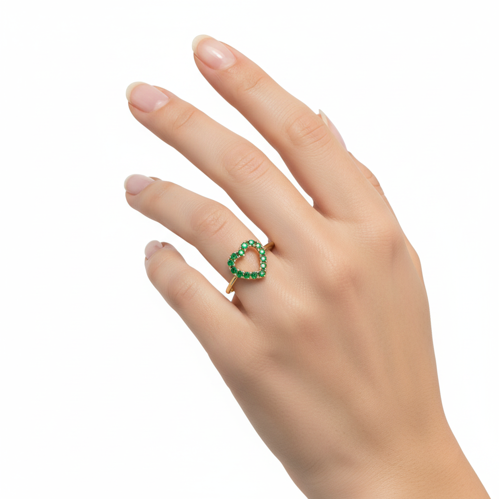 Heart Emerald Ring