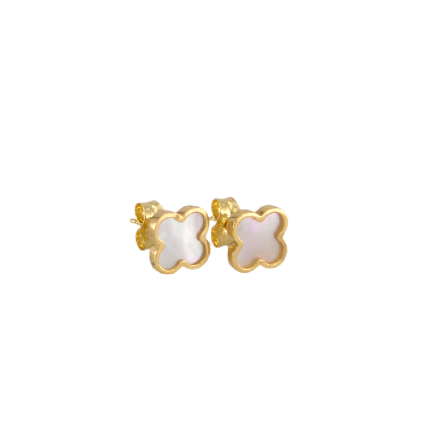 White Trevol Stud Earrings