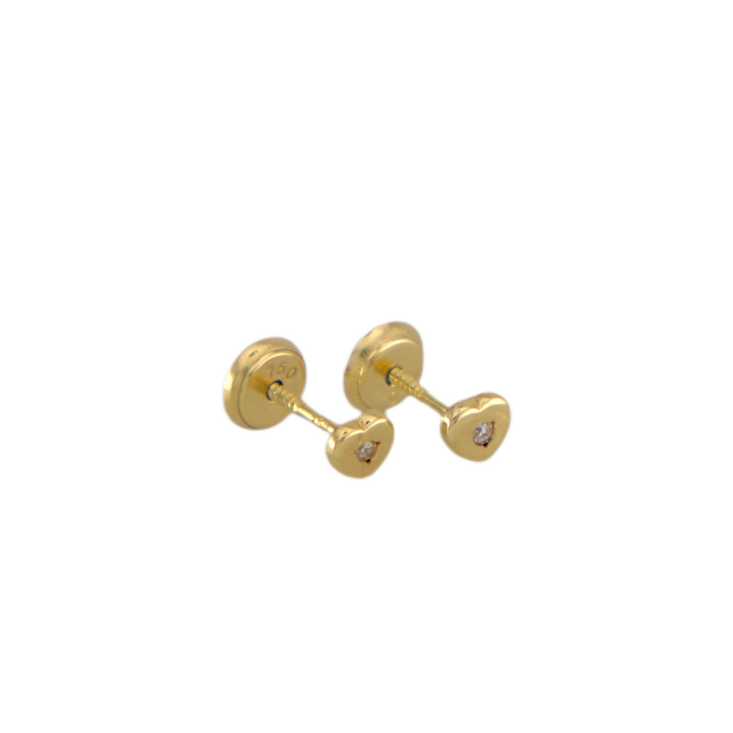 Diamond Heart Stud Earrings