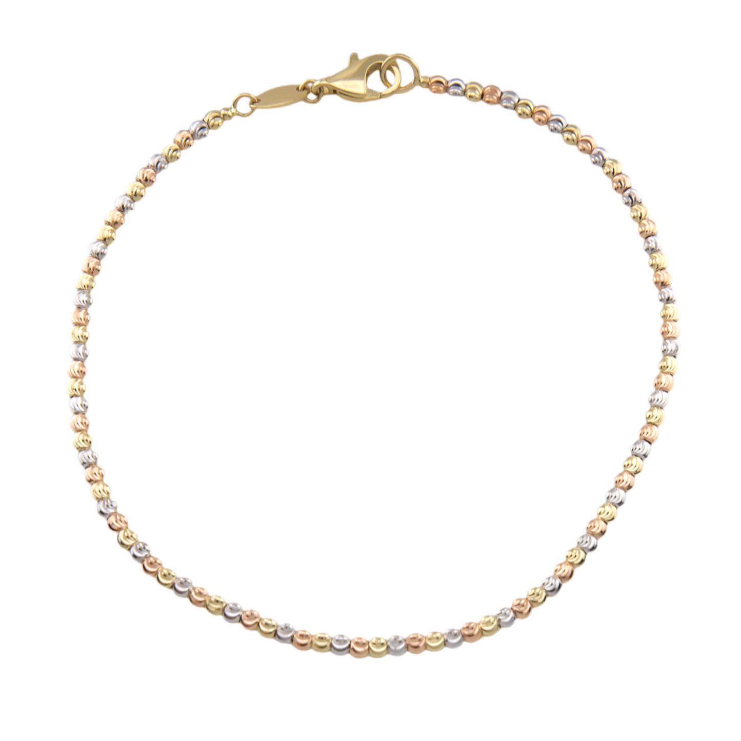 Three Colors Diamond Cut Balls Bracelet