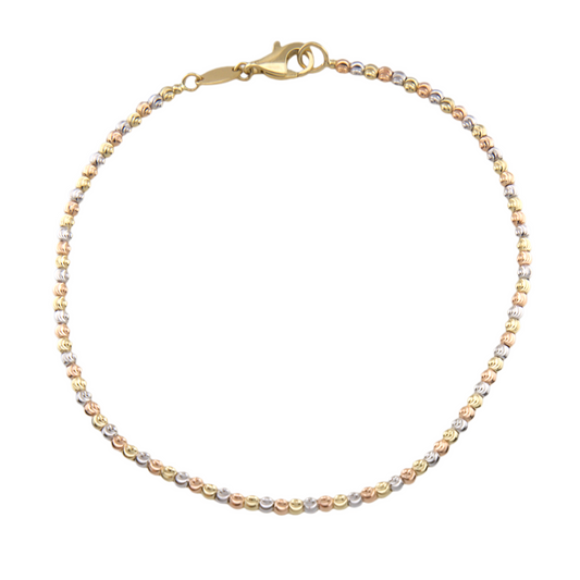 Three Colors Diamond Cut Balls Bracelet