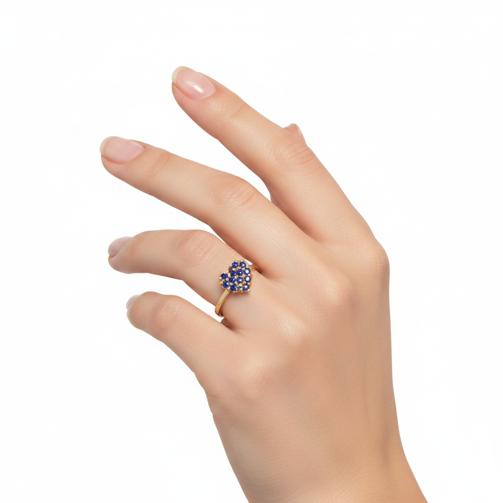 Heart Genuine Sapphire Ring