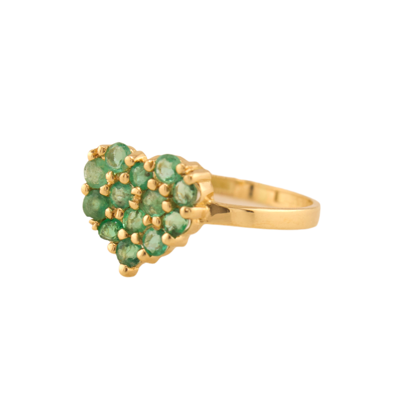 Heart  Genuine Emerald  Ring