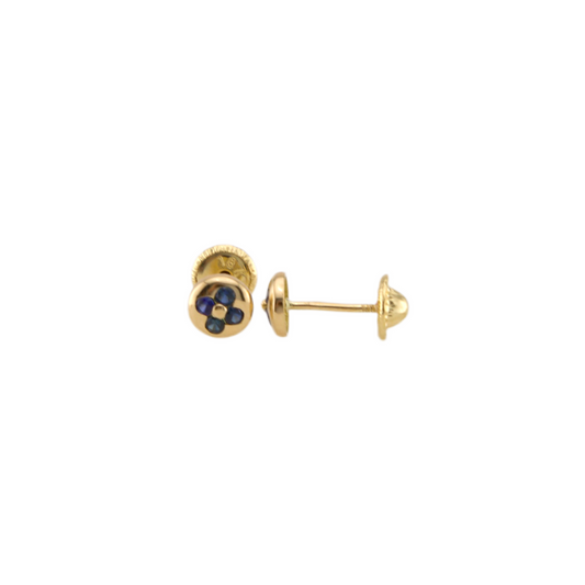 Sapphire Flower Stud Earrings