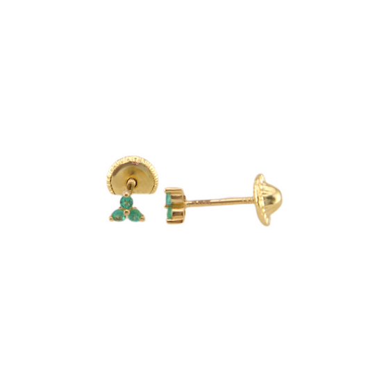 Emerald Triangle Stud Earrings