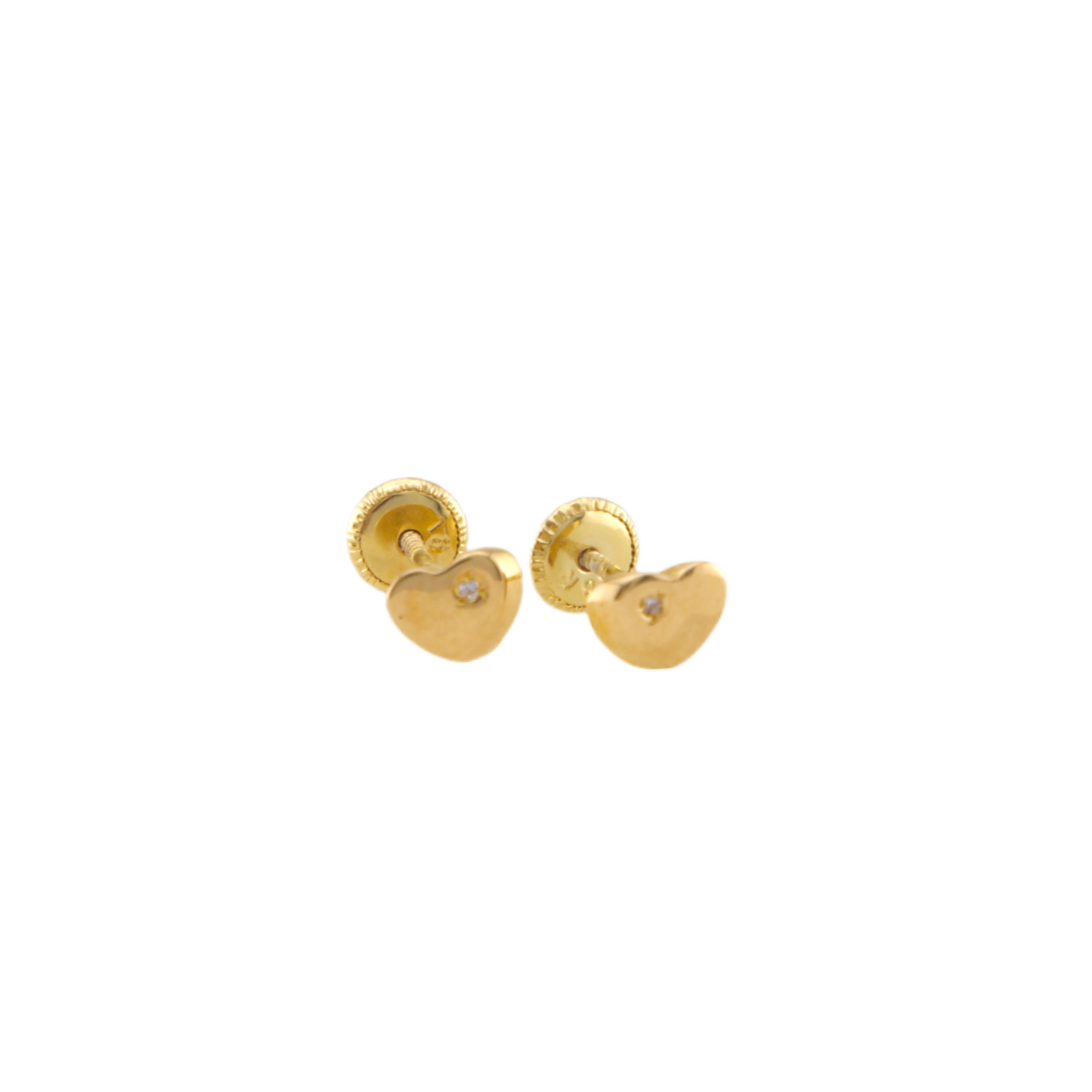 Diamond Heart Stud Earrings