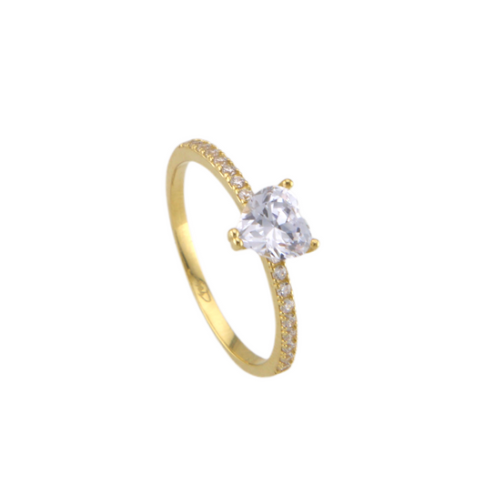 Solitaire Heart Ring
