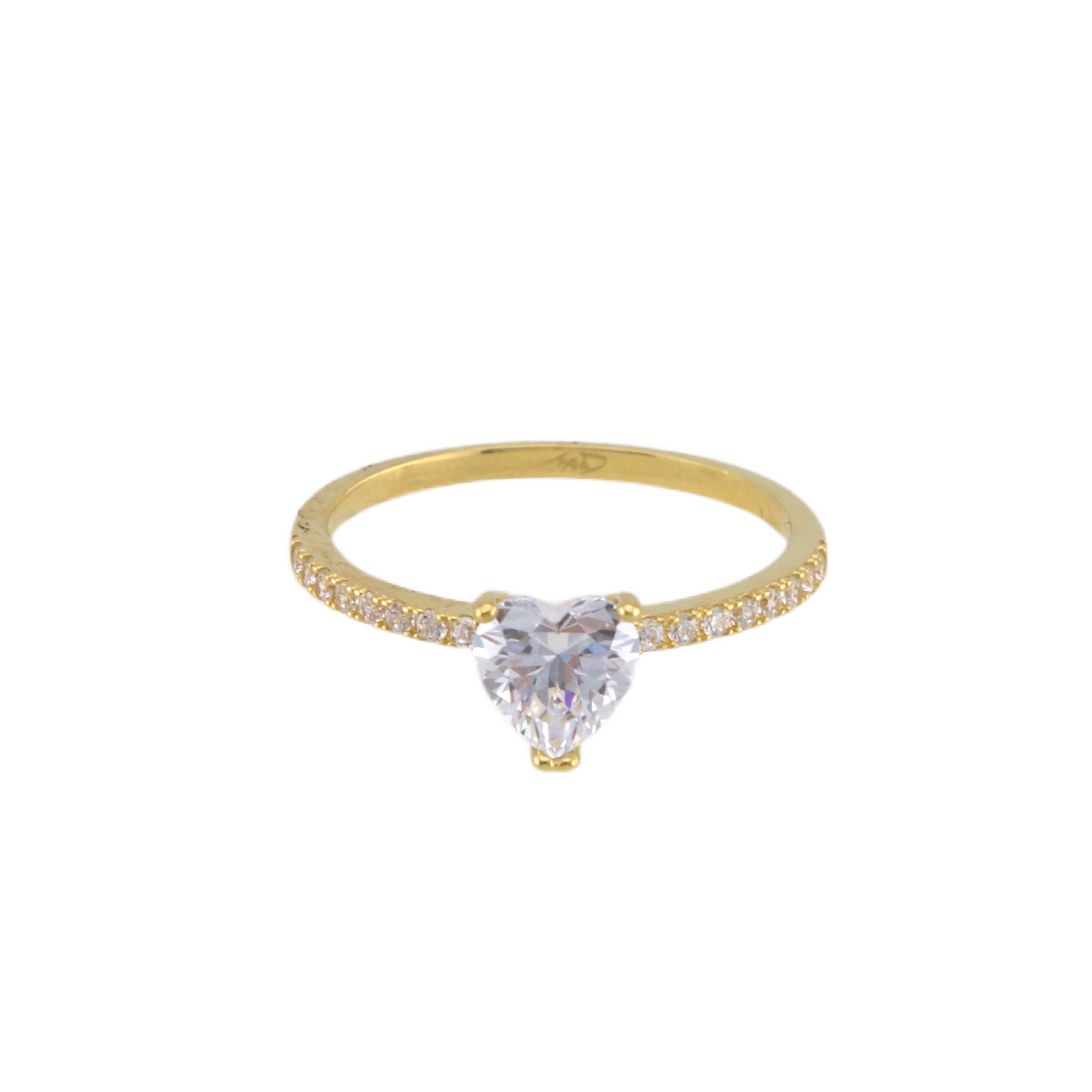 Solitaire Heart Ring