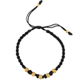 Gold Balls Black Bracelet