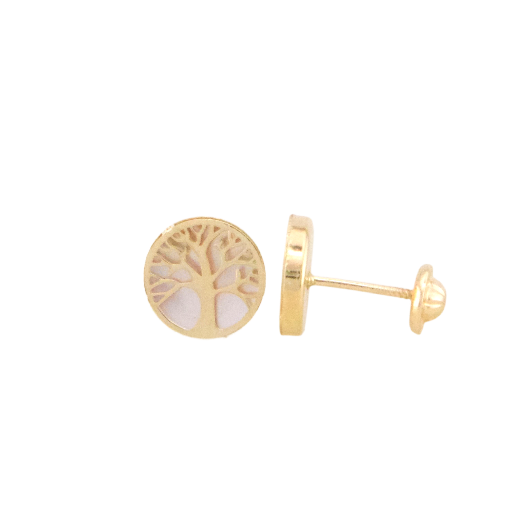 Tree of Life Pearl Stud Earrings