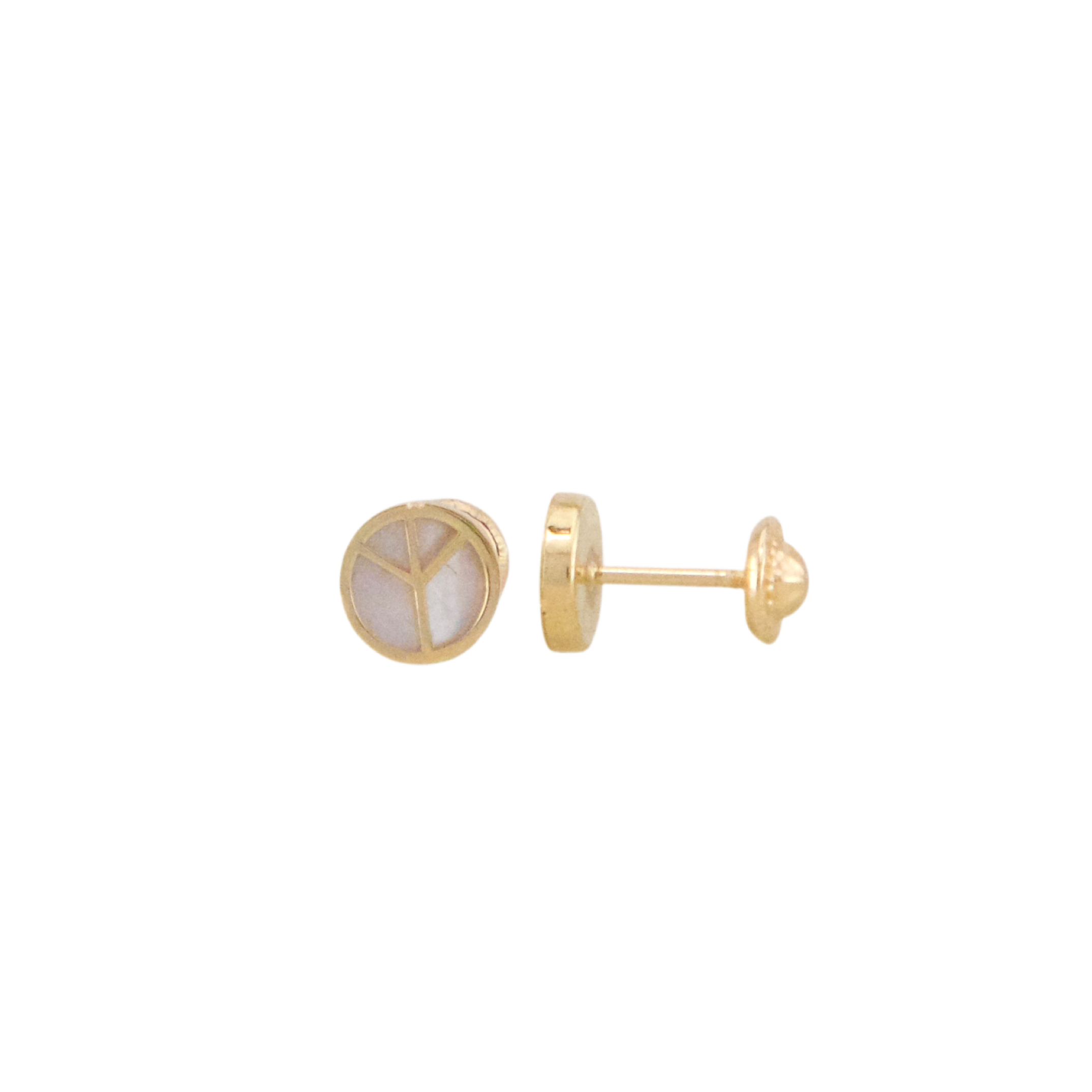 Peace Figure Pearl Stud Earrings