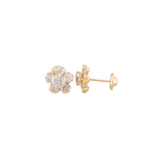 Zirconia Flower Stud Earrings
