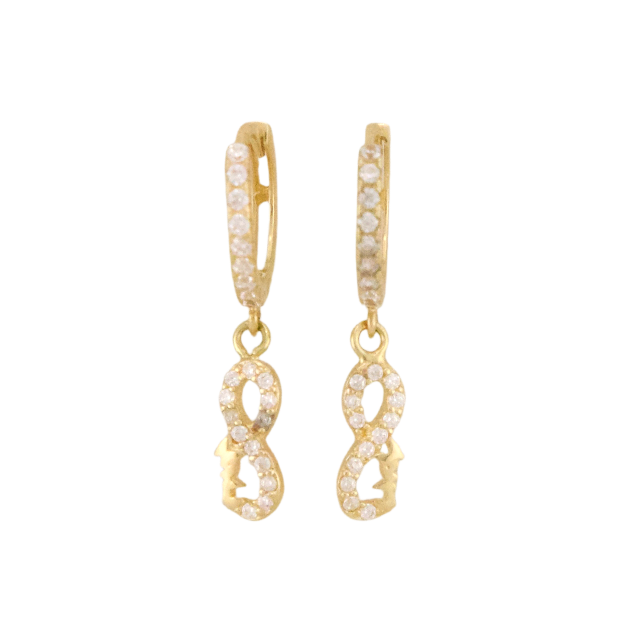 Zirconia Infinite Hoops Earrings
