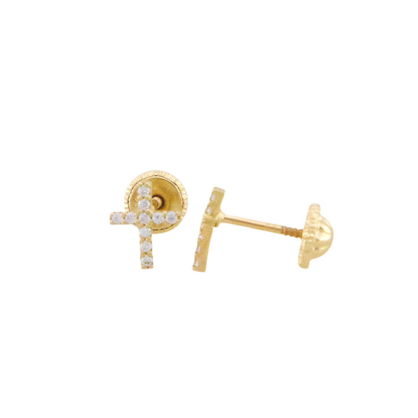 Zirconia Cross Stud Earrings