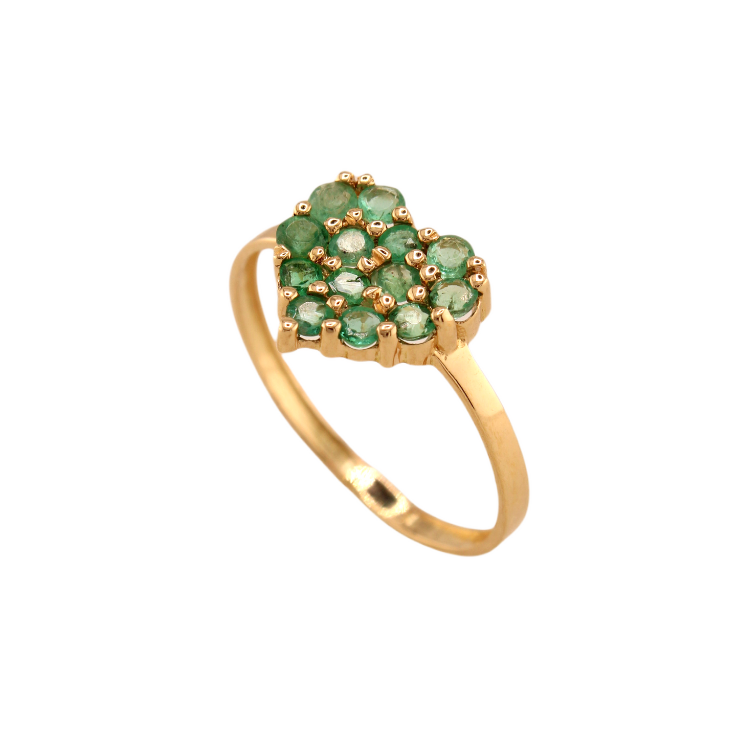 Heart  Genuine Emerald  Ring