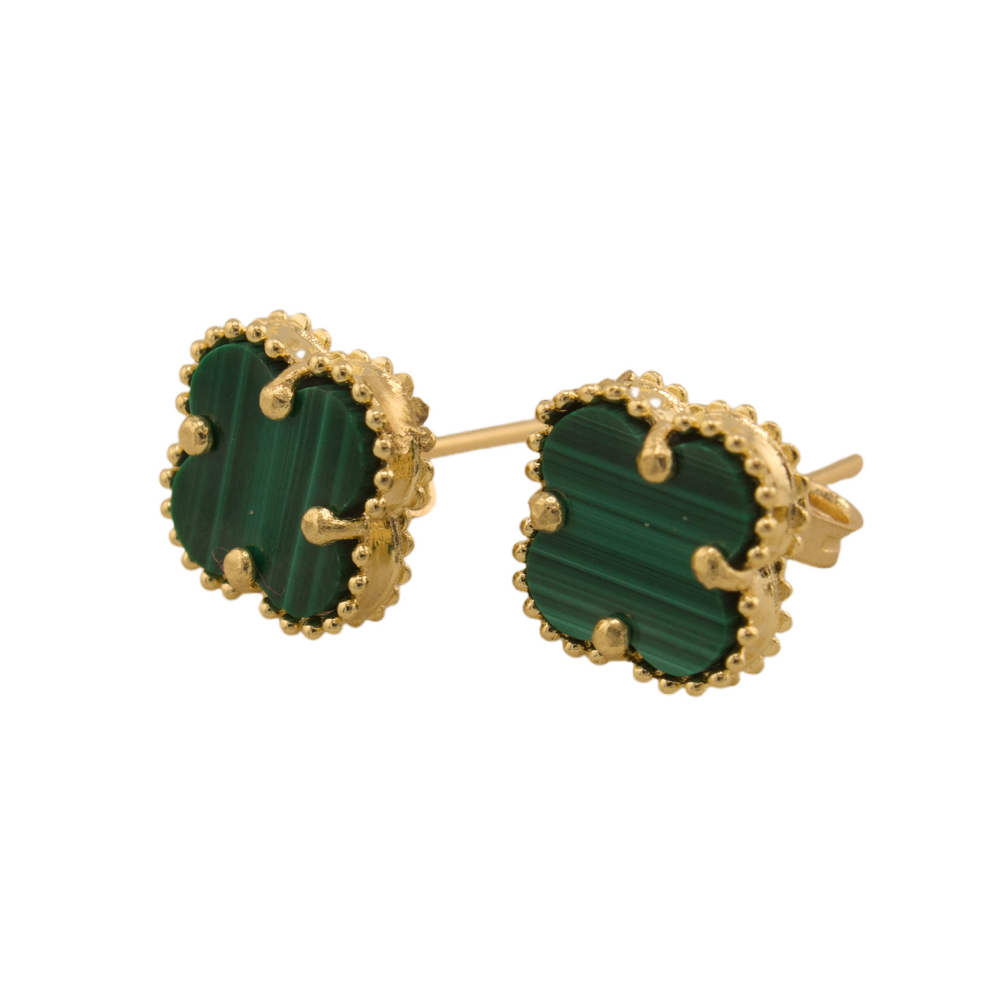 Green Trevol Stud Earrings
