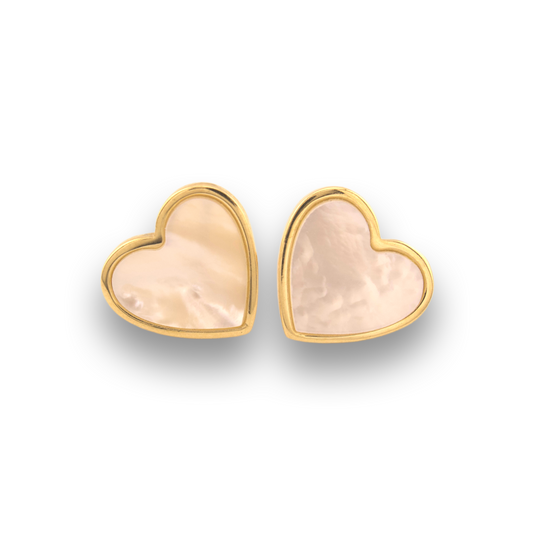 White Heart Stud Earrings