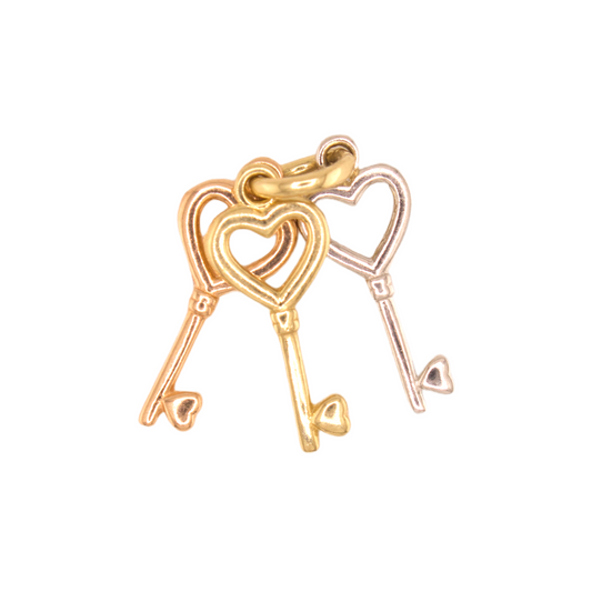 Three Colors Heart Keys Pendant