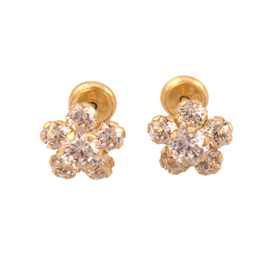 Zirconia Flower Stud Earrings