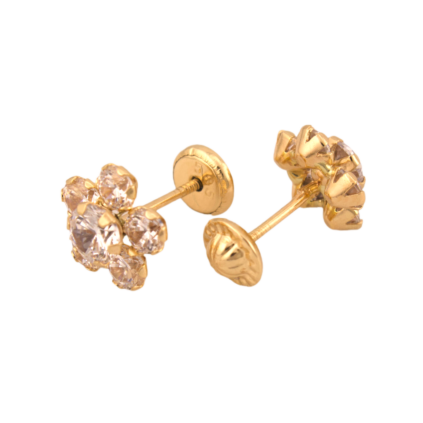 Zirconia Flower Stud Earrings