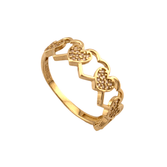 Zirconia Hearts Ring