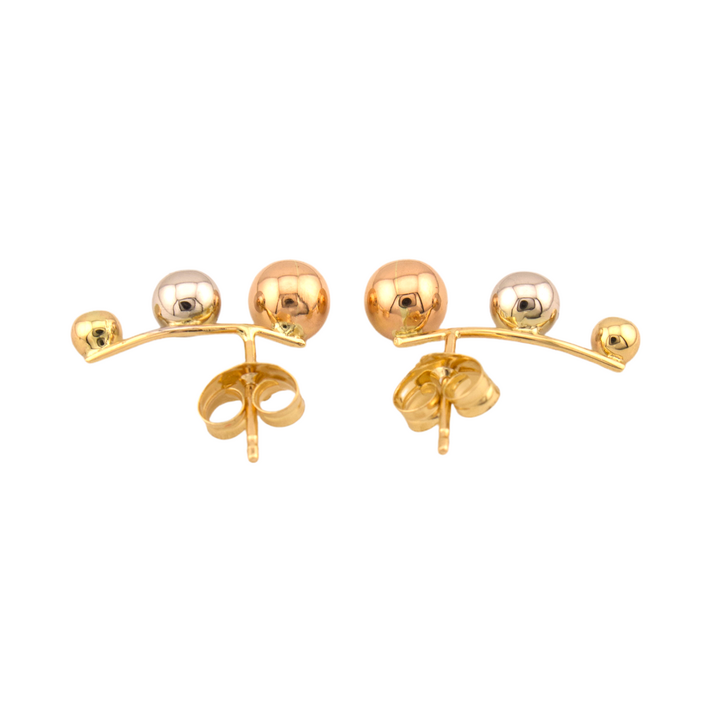 Three Colors Balls Stud Earrings